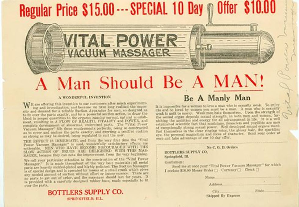 1920s ad for a penis pump