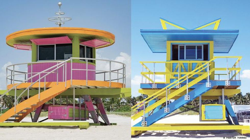 2 of Miami Beach's colorful lifeguard shacks