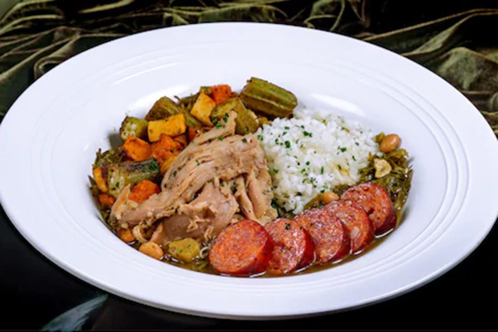7 Greens Gumbo with Chicken and Andouille Sausage - Disneyland teases menu for new Tiana's Palace restaurant