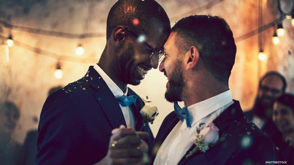 A gay couple wed