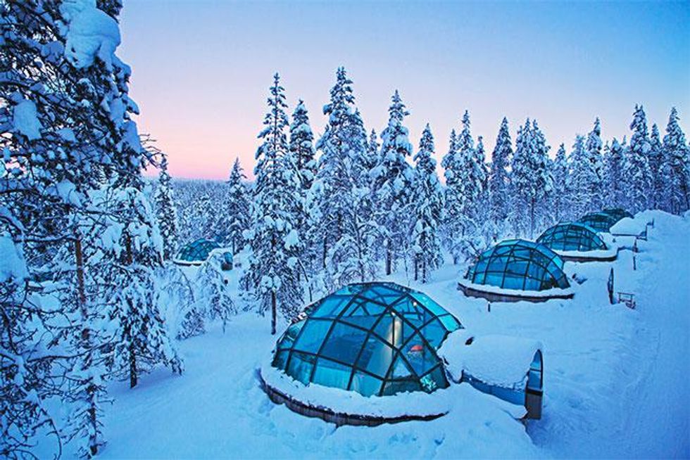 A row of glass igloos at Kakslauttanen