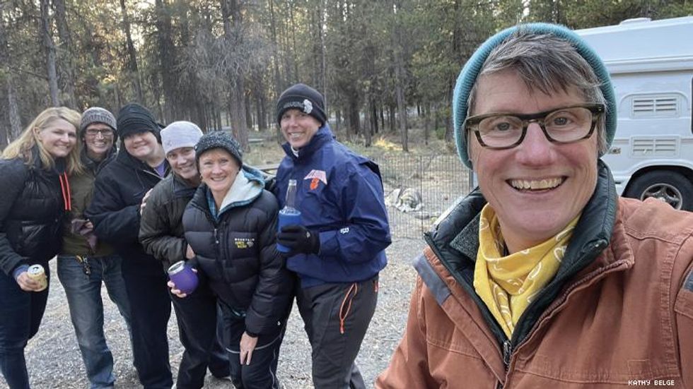 A solo traveler finds companionship \u2014 and Jell-O wrestling \u2014 while camping with other lesbians.