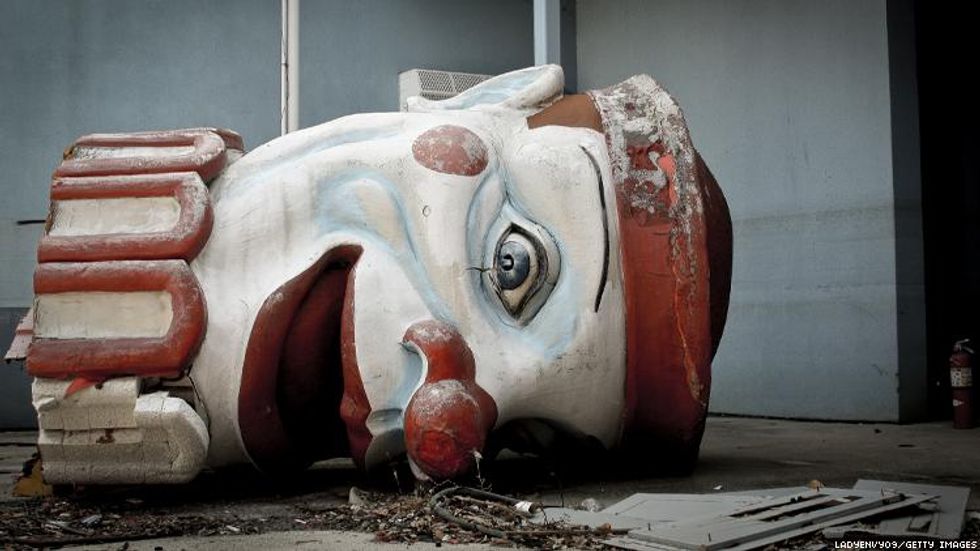 Abandoned clown head in New Orleans, Louisiana