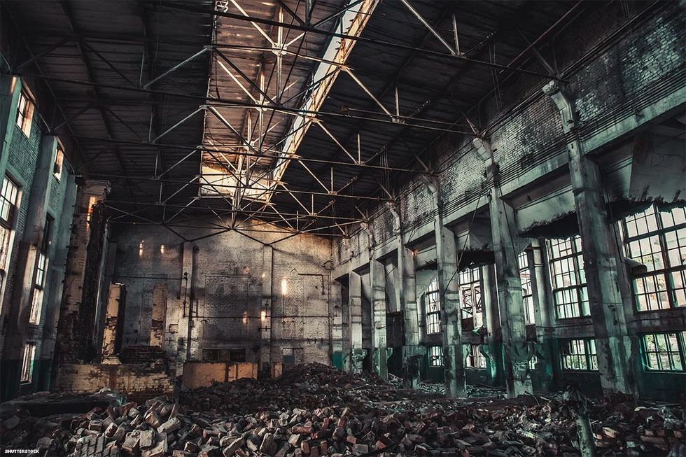 Abandoned industrial warehouse