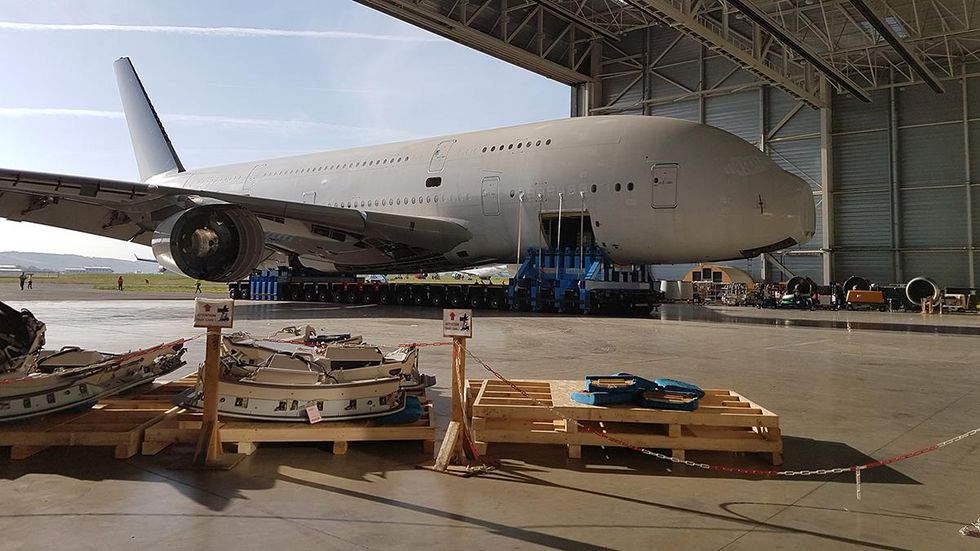 An Airbus A380 is recycled