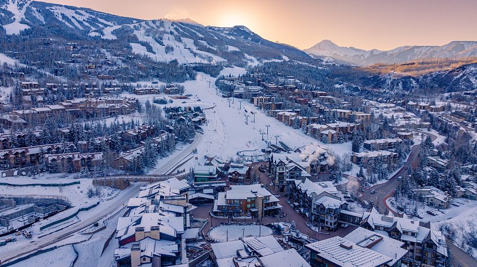 Aspen and Snowmass Village in winter