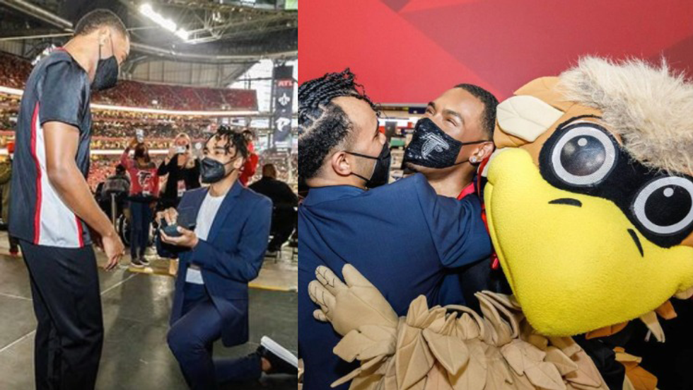 Atlanta Falcons Cheerleader Receives Surprise Wedding Proposal. Spoiler Alert: He Said yes!
