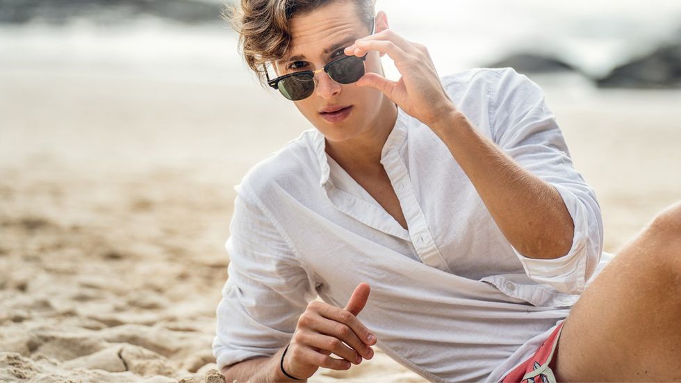 Attractive man on beach
