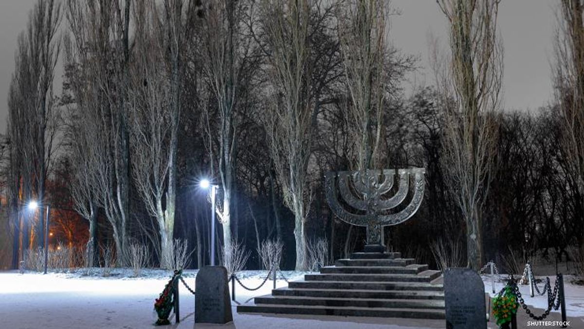 Baabi Yar Ukraine Jewish Monument hit by Russia