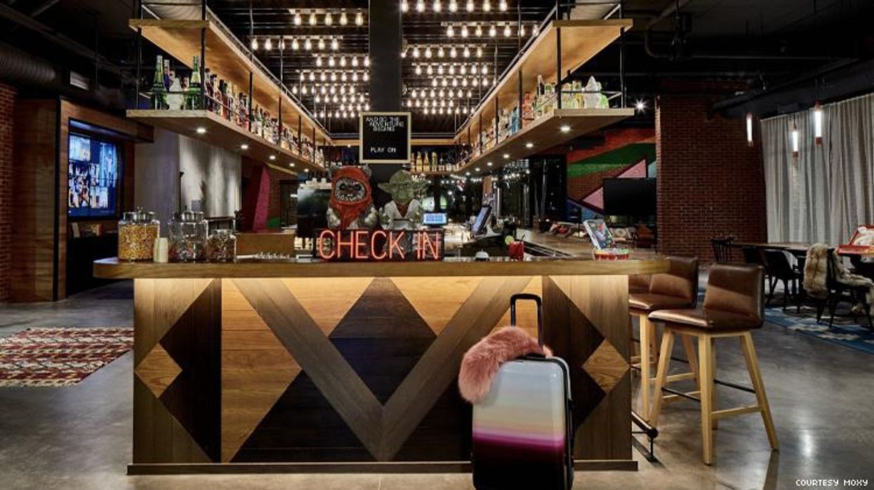 Bar in new Moxy hotel in Oakland