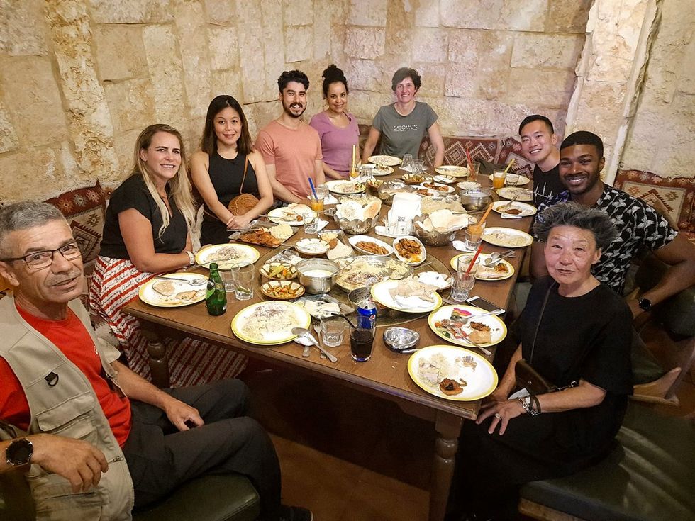 Barry Hoy's LGBTQ+ Syrian Adventure - An Intrepid tour group dinner at Tawaheen Al-Hawa restaurant