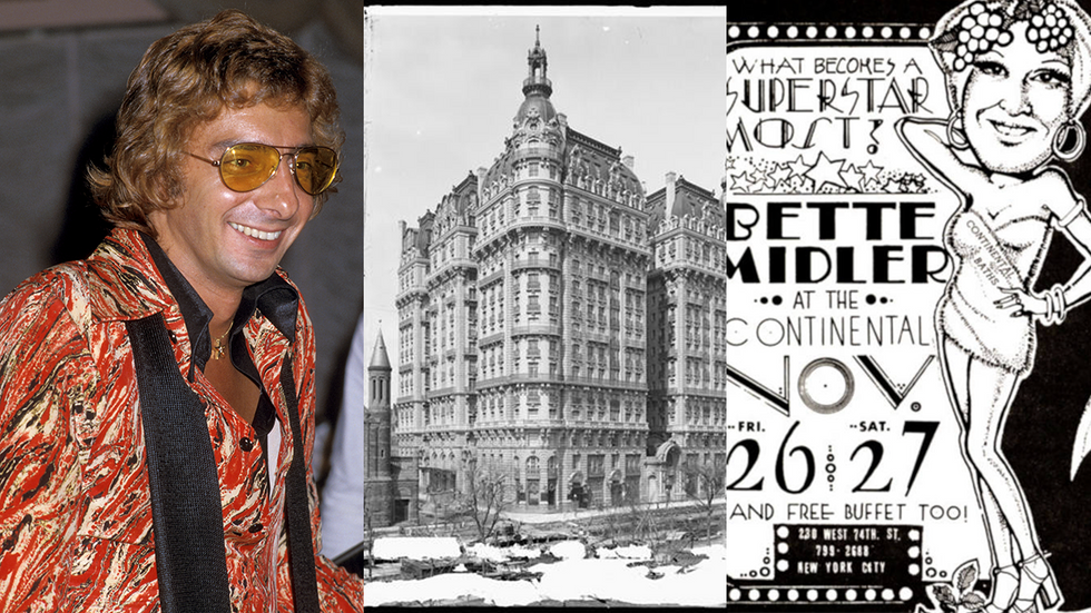 barry manilow continental baths Ansonia Hotel NYC 1970s gay turkish bath house Bette Midler Event Flier