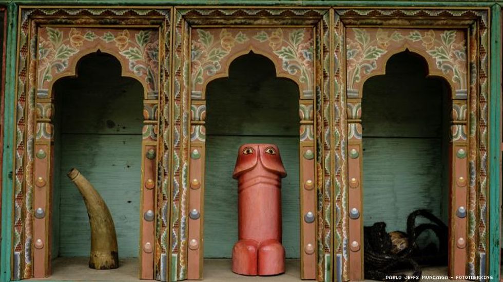 Bhutan penis carvings