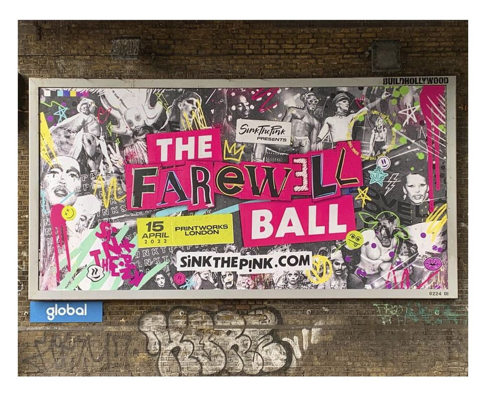 Billboard for the Sink the Pink Farewell Ball 