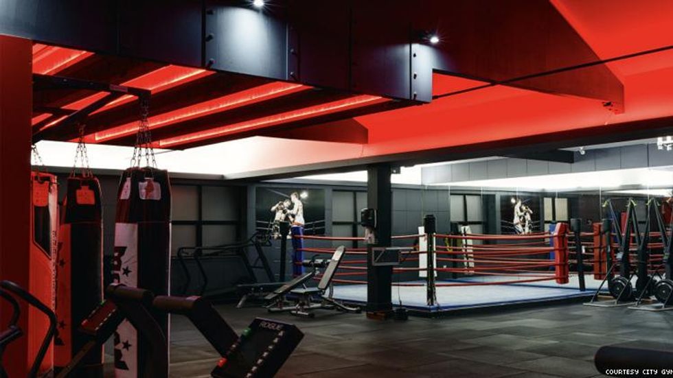 Boxing ring in City Gym Sydney Australia