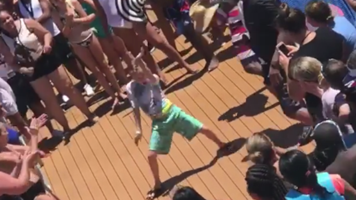 boy on carnival cruise dancin