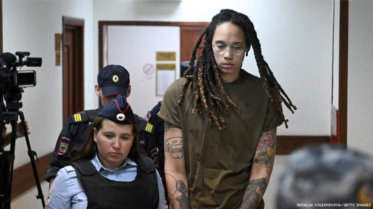 Brittney Griner in cuffs Russia
