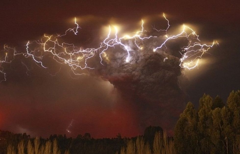 Chile volcano erupts