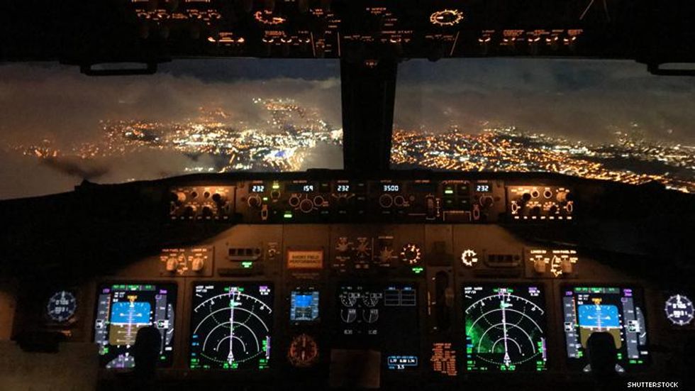 Cockpit at night