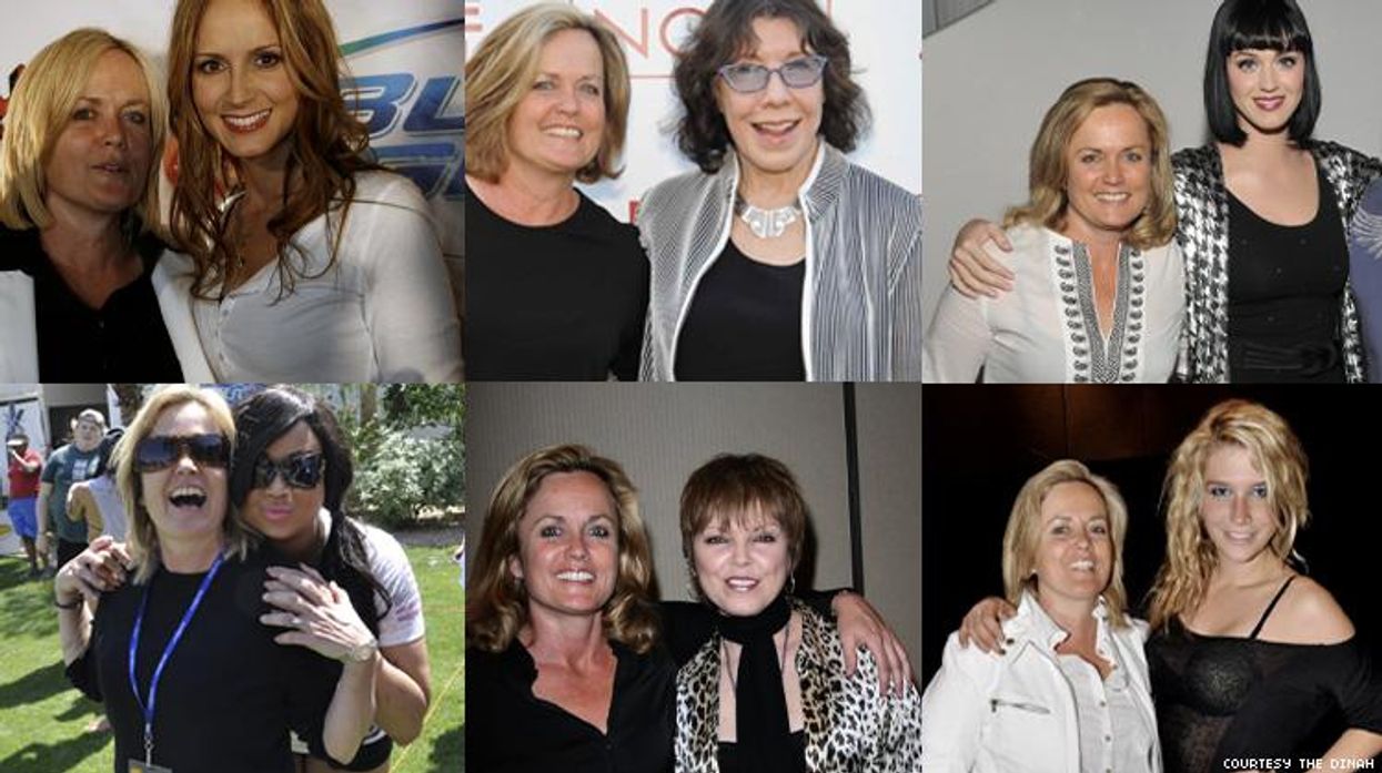 Collage of Mariah Hanson with numerous celebrities at The Dinah