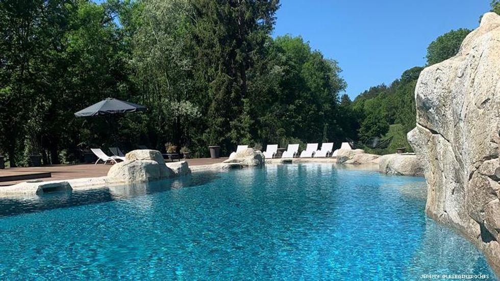 Completed blue lagoon pool