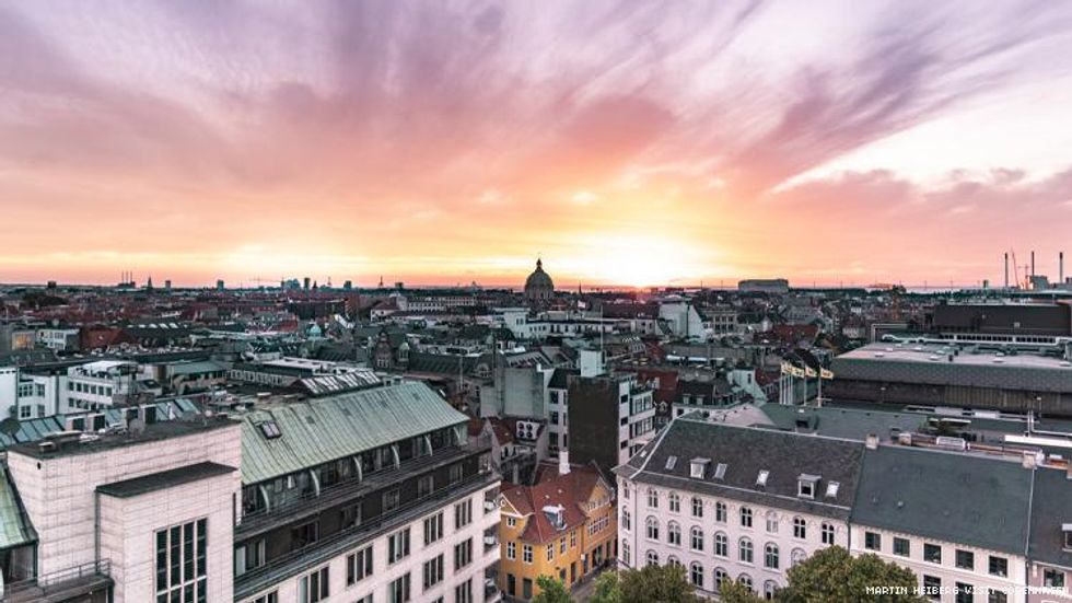 Copenhage at sunset from above