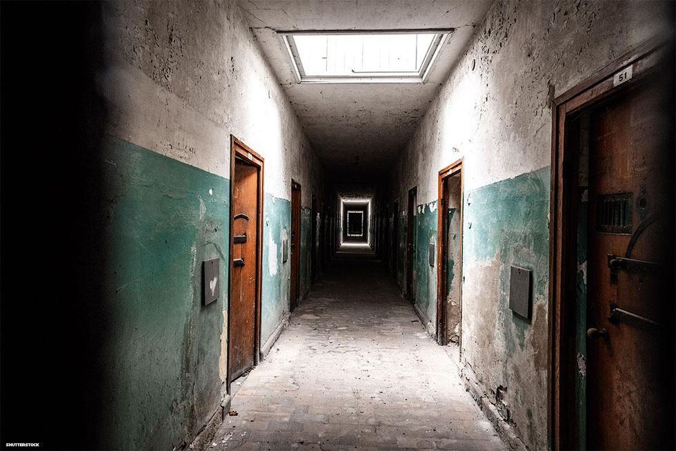 Corridor in abandoned prison