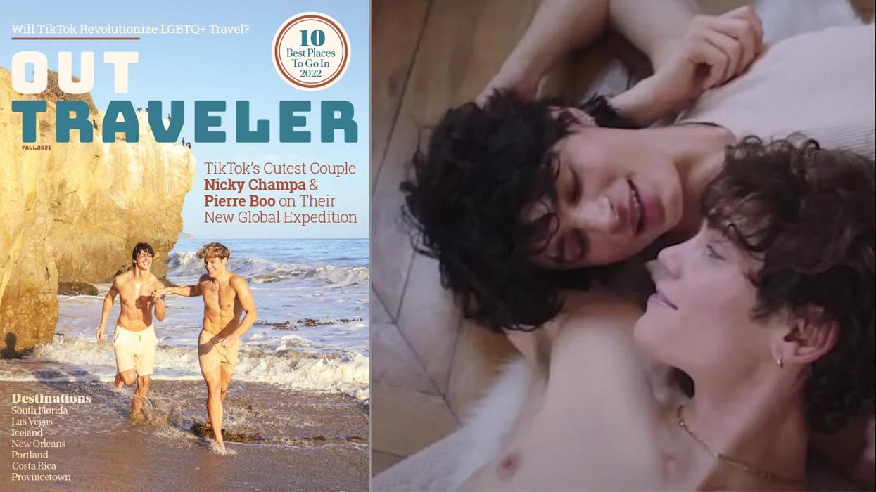 Cover of Out Traveler on left, on right screen shot from a Fendy ad
