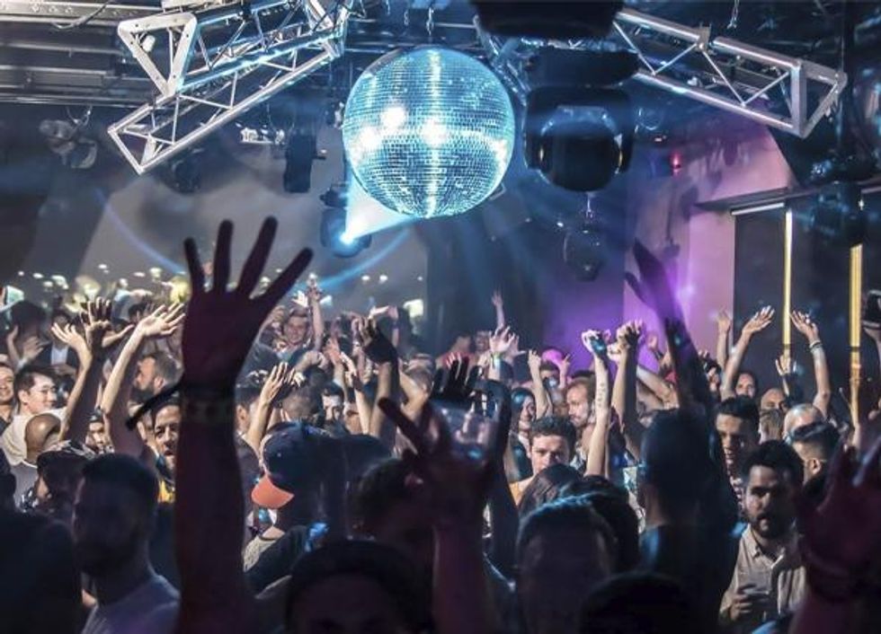 crowd dancing at Club Cafe in Boston