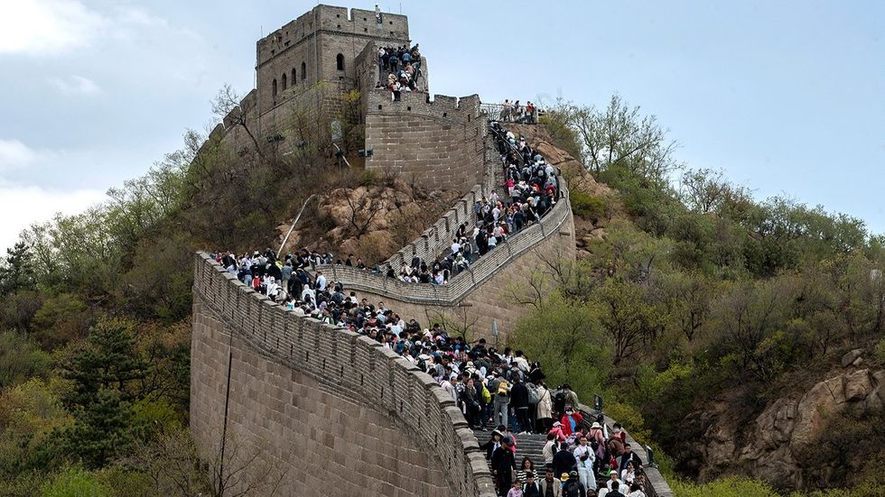 Crowds on Great Wall of China