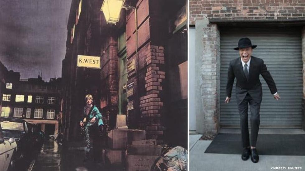 David Bowie cover of Ziggy Stardust and cover image of Blackstar