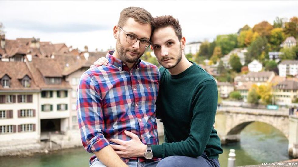 Dominic N and Noah H in Bern, Germany