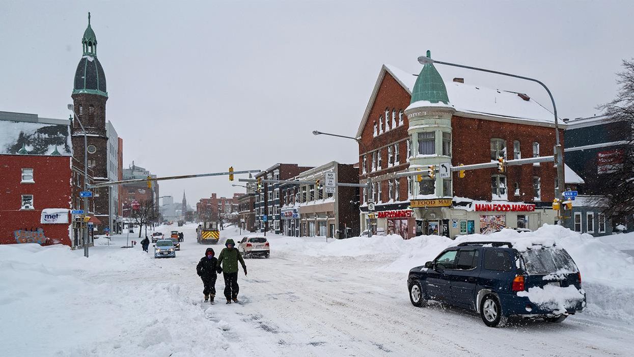 Downtown Buffalo after winter storm