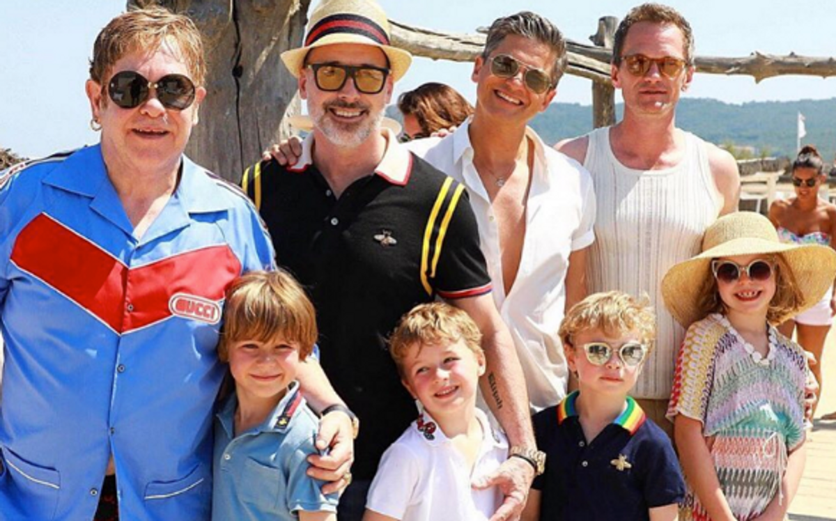 Elton John and Neil Patrick Harris on vacation in France