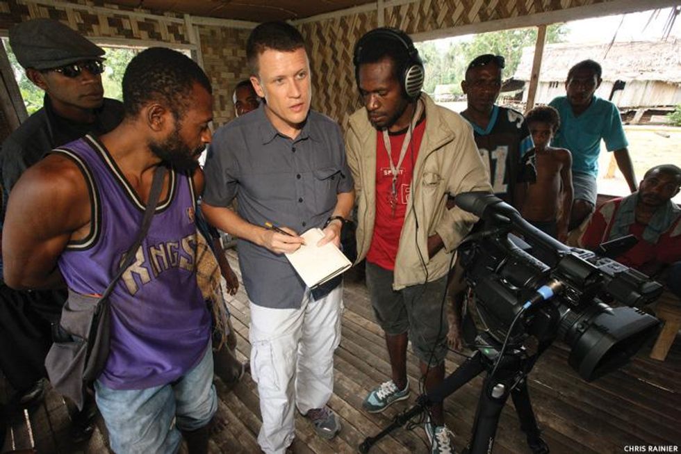 Ethnographer Harrison K David and Chris Rainier