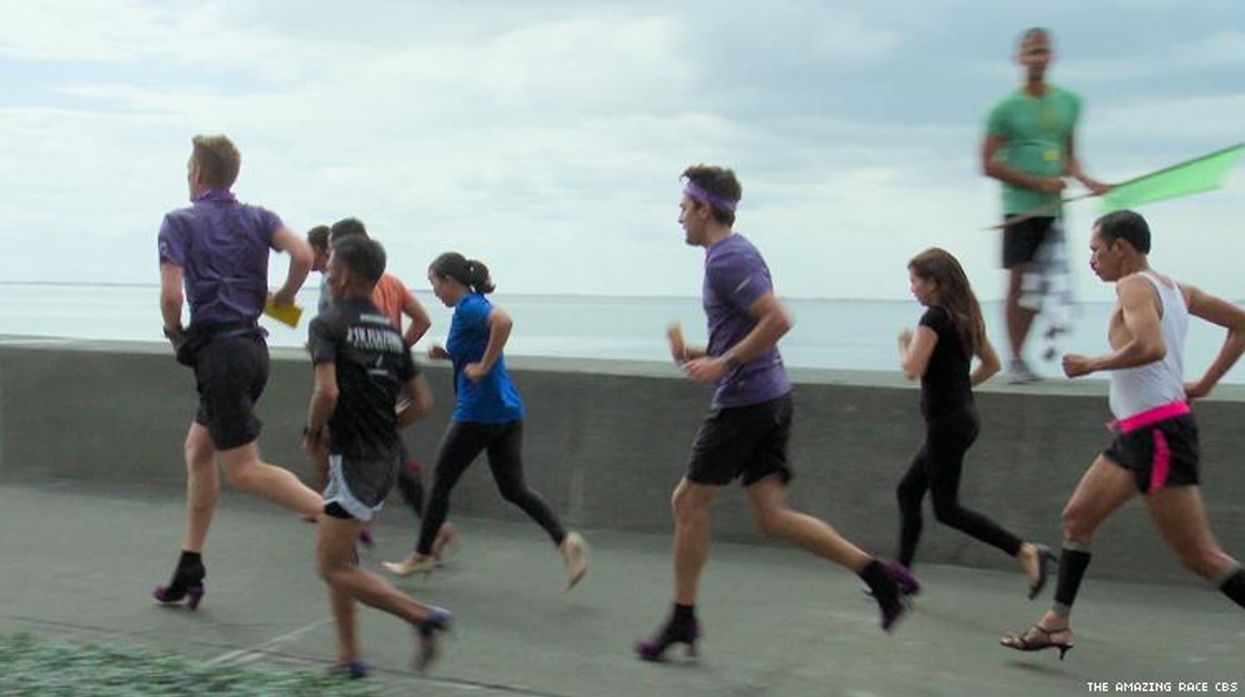 Final four of 32nd The Amazing Race High heel sprint