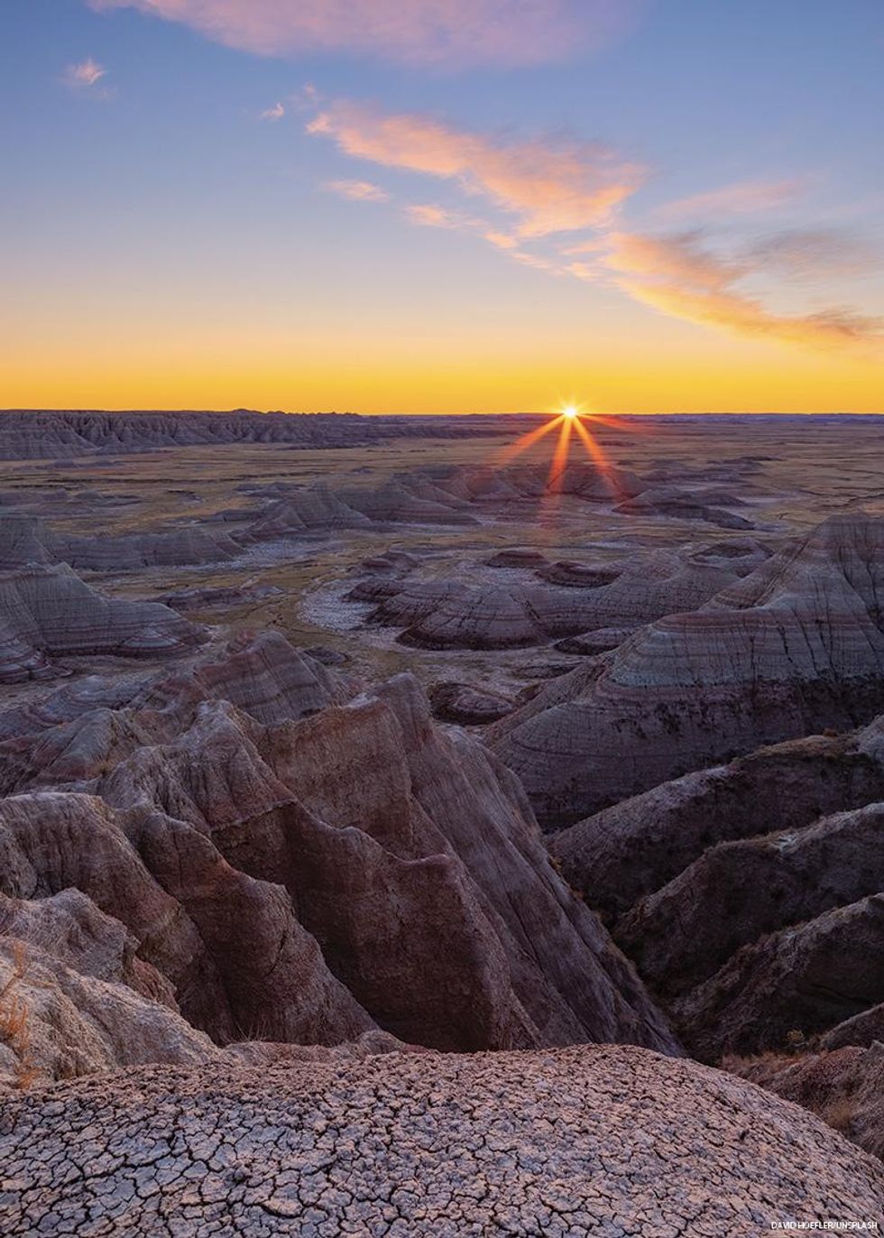 First light at Badlands National Park, South Dakota