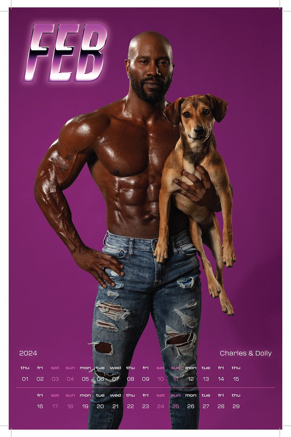Get Ready to Pant and Beg for the New \u2018Hunks & Hounds\u2019 Calendar from Mike Ruiz \u2013 February \u2013 Charles and Dolly