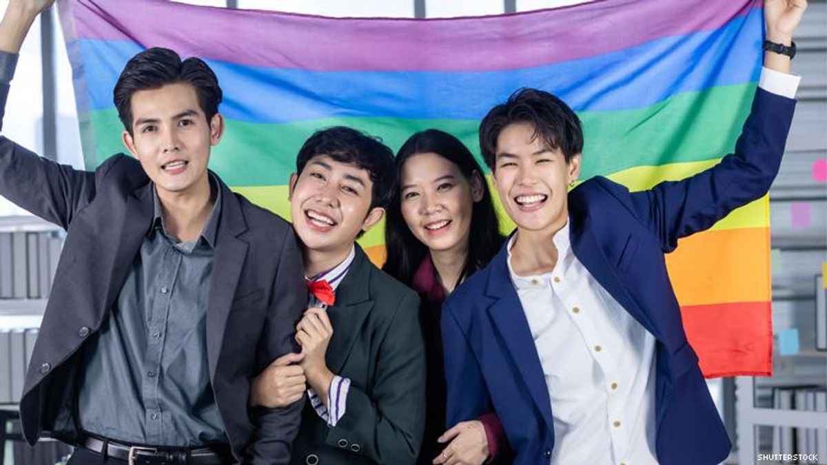 Group of young LGBTQ Asians