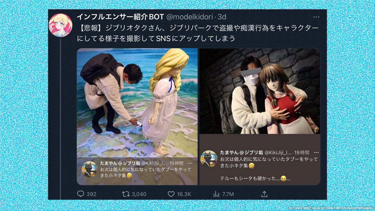 Guests at Theme Park Take Selfies Fondling Female Statues