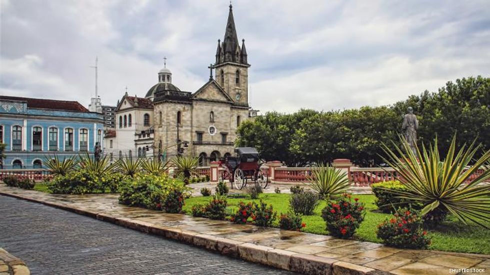 Historic Plaza in Manaus Brazil