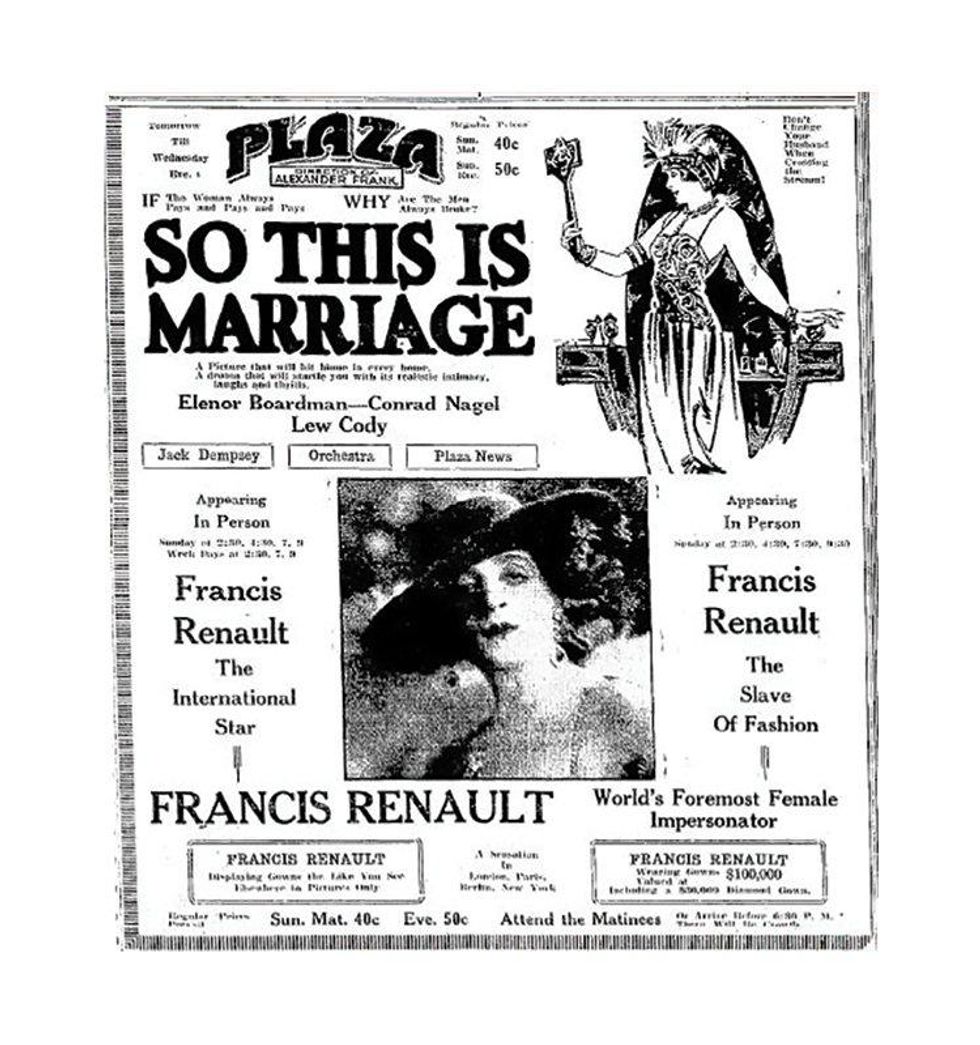 historic poster for Atlanta female impersonator