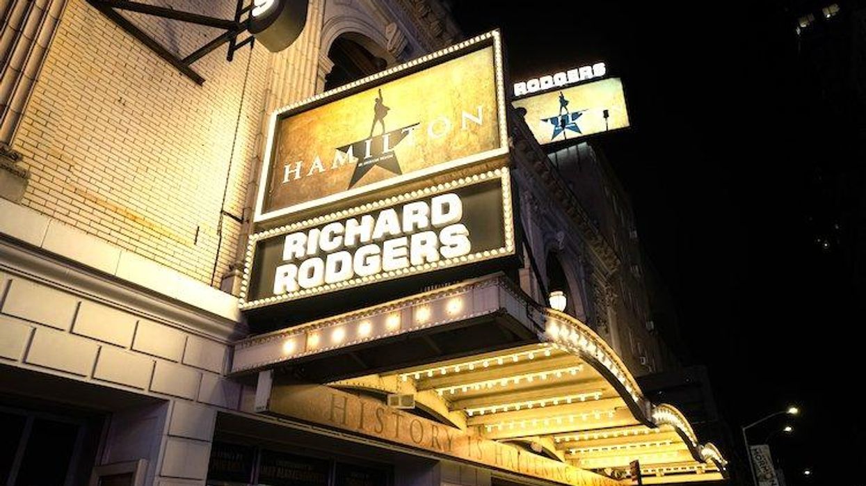 Image of Broadway with Hamilton sign