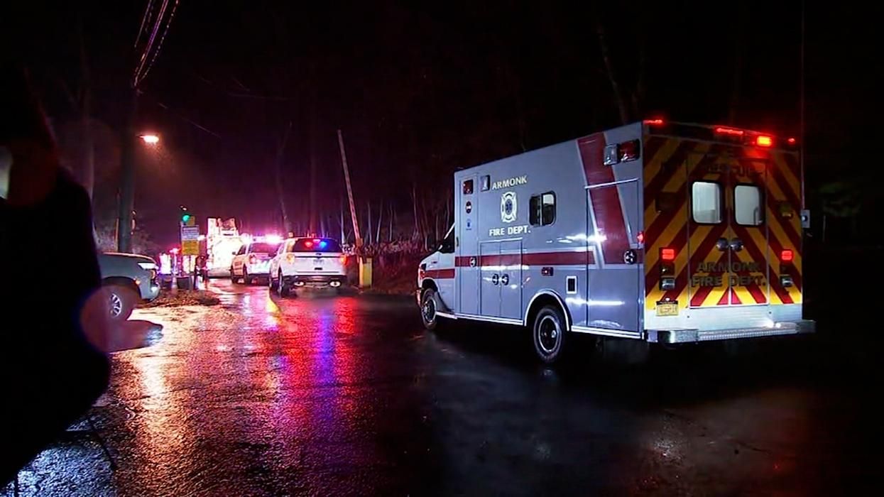 Image of emergency vehicles at night