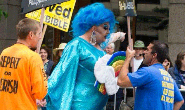 VIDEO: Drag Queen Takes on Ranting Conservatives in Seattle