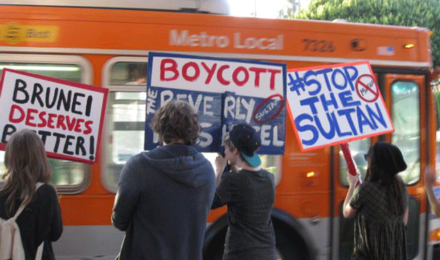 VIDEO: Protesters Swarm Beverly Hills Hotel