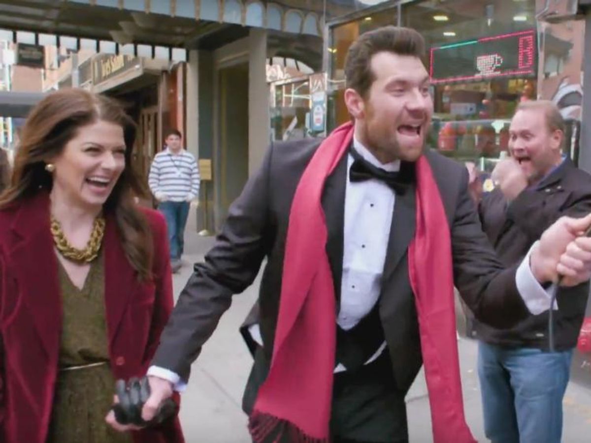 Debra Messing Greets the Gays of New York with Billy Eichner