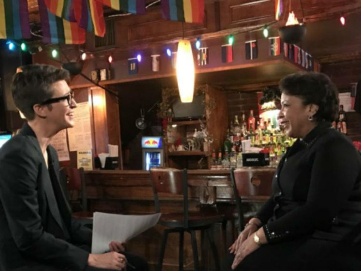 Rachel Maddow & Attorney General Loretta Lynch Visit Stonewall