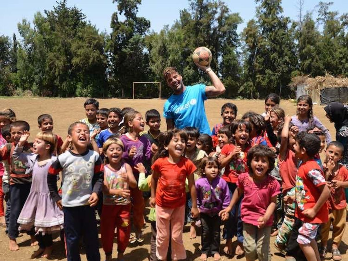 Ricky Martin Travels to Lebanon to Meet Syrian Refugee Children