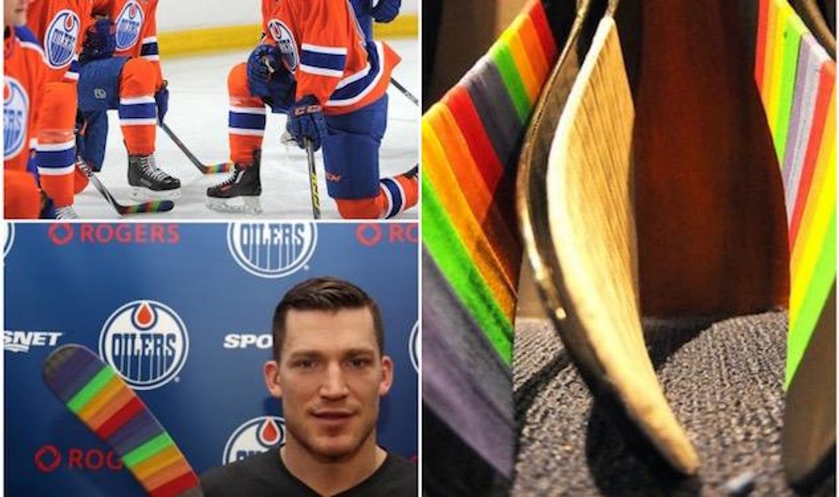 Alberta's Edmonton Oilers First NHL Team to Use Pride Tape In Support of LGBT Youth